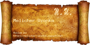 Melicher Uzonka névjegykártya